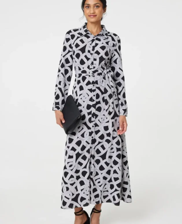 Black and White Shirt Dress