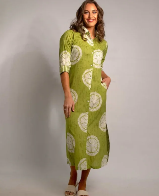 Emma dress in Olive Dahlia