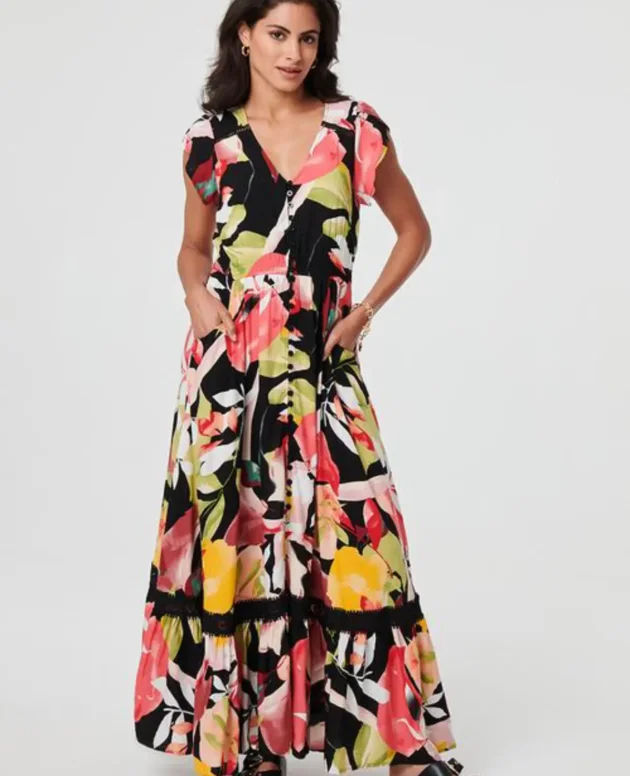 Stella Morgan Black Floral Dress