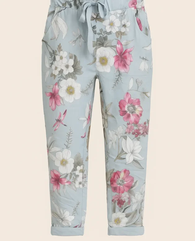 Floral Stretch Italian Pants