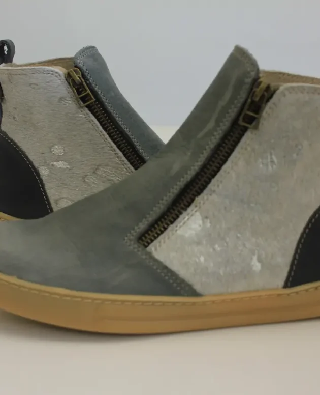 Navy Calla High Top Zip Sneaker Boot