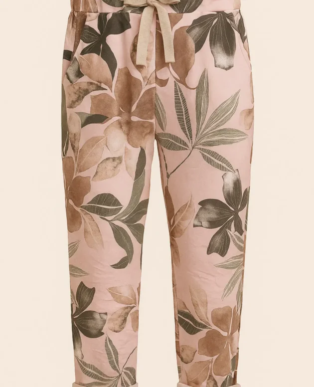 Italian Rowen Viscose Elastane Floral Pants