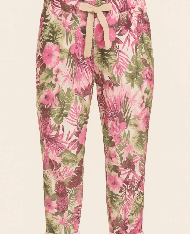 Italian Vanita Viscose Elastane Floral Pants
