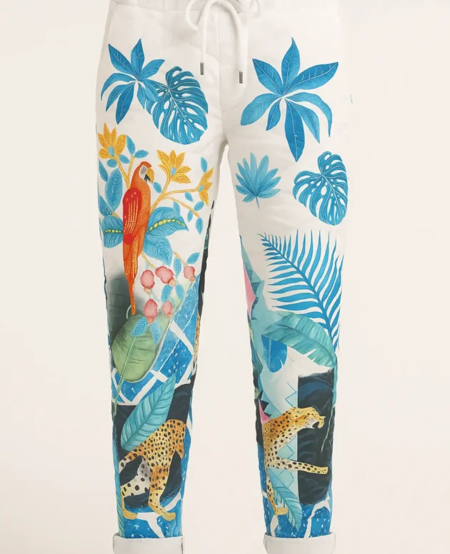 Italian Yori Tropics Print Viscose Elastane Pants